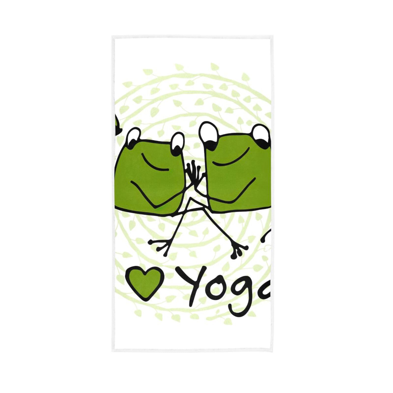 HUYGD Active Frogs Doing Yoga Bathroom Towel, 15 x 30 Inch Kitchen Hand Towel Absorbent Salon Towels Bulk Luxury Towels