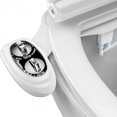 YASFEL Accesorio de bidé para inodoro, bidé de inodoro, accesorio de inodoro no eléctrico, boquillas dobles para lavado frontaltrasero, control de