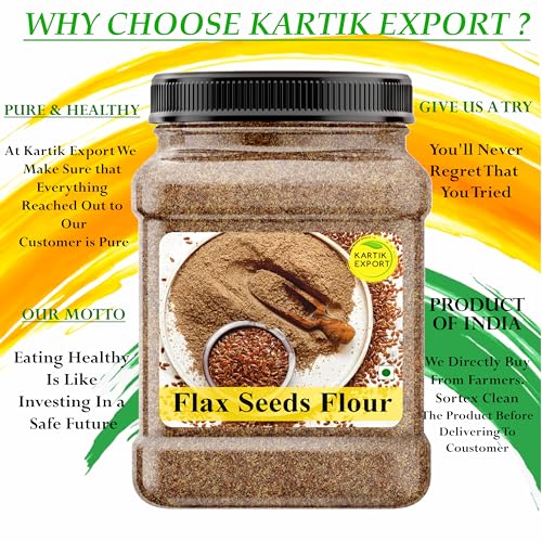 Image of Kartik Export Whole Ground Flax Seed Flour, 250g (Alsi Powder, Excellent for Rotis and Baking)