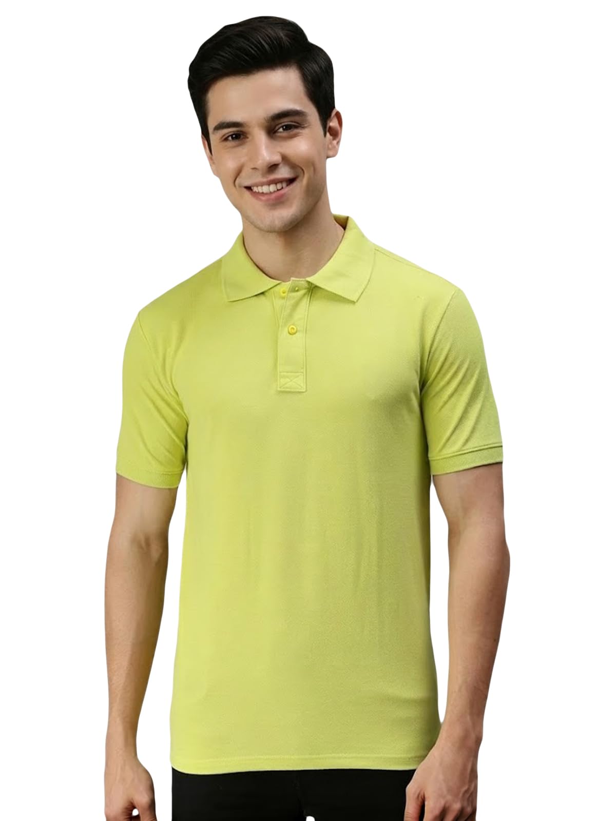 lux cozi Men's Cotton Solid Polo Tshirt_LUXCOZI_POLO1_FGN_S_1PC-picture-37