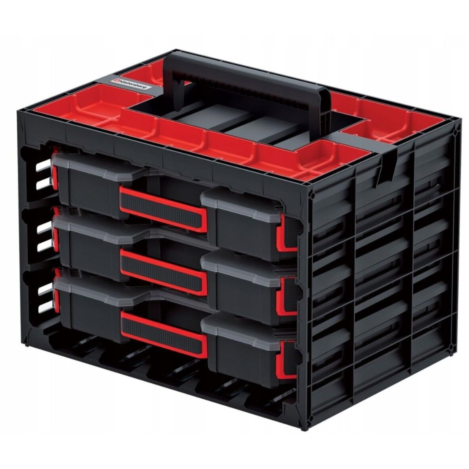B2C Parts Storage Organiser Tager Case DIY Compartment Cabinet Screws Carry Tool Box Workshop Garage (Set 2)