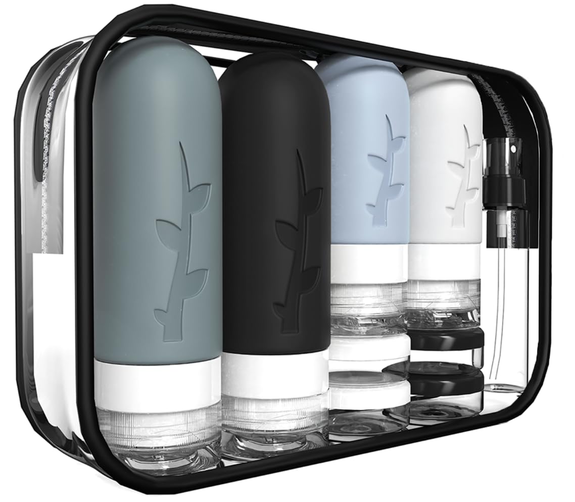 18pack Travel Bottles for Toiletries,TSA Approved Silicone Travel Containers for Toiletries,Leak Proof Refillable Liqus Shampoo And Conditioner travel Essentials toiletry Bottles view 1