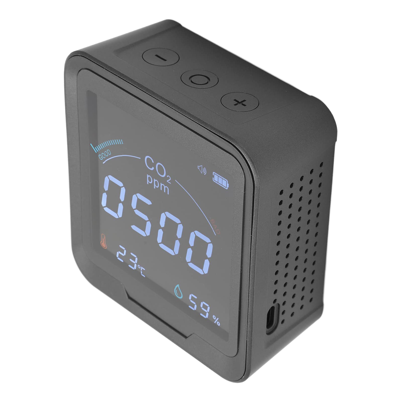 Garosa Detector de Dióxido de Carbono, Monitor de Calidad del Aire 3 en 1 con Pantalla de Temperatura y Humedad, Probador de CO2 de Nivel de Color, Monitor Interior de Fácil Uso para el Hogar, la