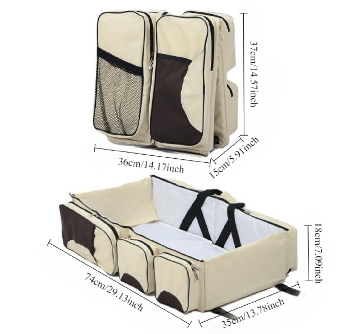 3-in-1 tragbare Wickeltasche mit faltbarer Wickelstation – multifunktionaler Babypflege-Organizer mit Aufbewahrungstaschen, reisefreundlich (blau)