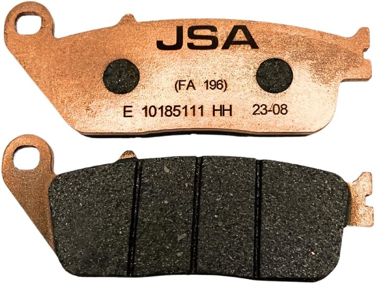 JSA Brakes 196 HH Motorcycle Brake Pads, Premium Brakes Pads For Honda Rebel 500 & Indian Motorcycles, JSA-E1018511-196, Organic Friction Component, Copper-Plate, Rear Brake Pads