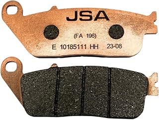 JSA Brakes 196 HH Motorcycle Brake Pads, Premium Brakes Pads For Honda Rebel 500 & Indian Motorcycles, JSA-E1018511-196, Organic Friction Component, Copper-Plate, Rear Brake Pads