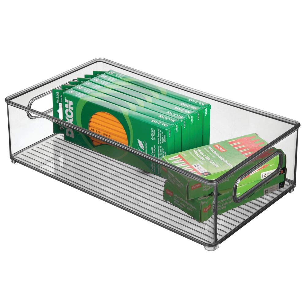 Buy mDesign Stackable Plastic Office Storage Bin Container, Desk/Drawer