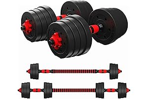 Tespon Home Gym Adjustable Dumbbells Barbell Sets