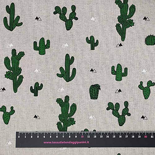 Panini Tessuti, Tessuto Misto Cotone Cactus Sfondo...