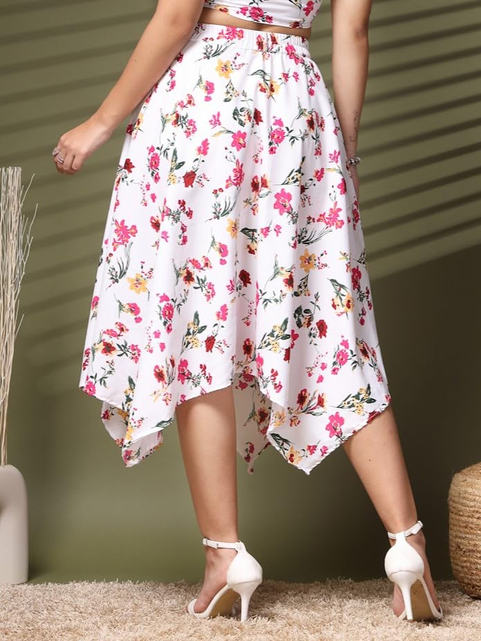 Image of OOMPH! Long Skirts for Women with Handkerchief Hem