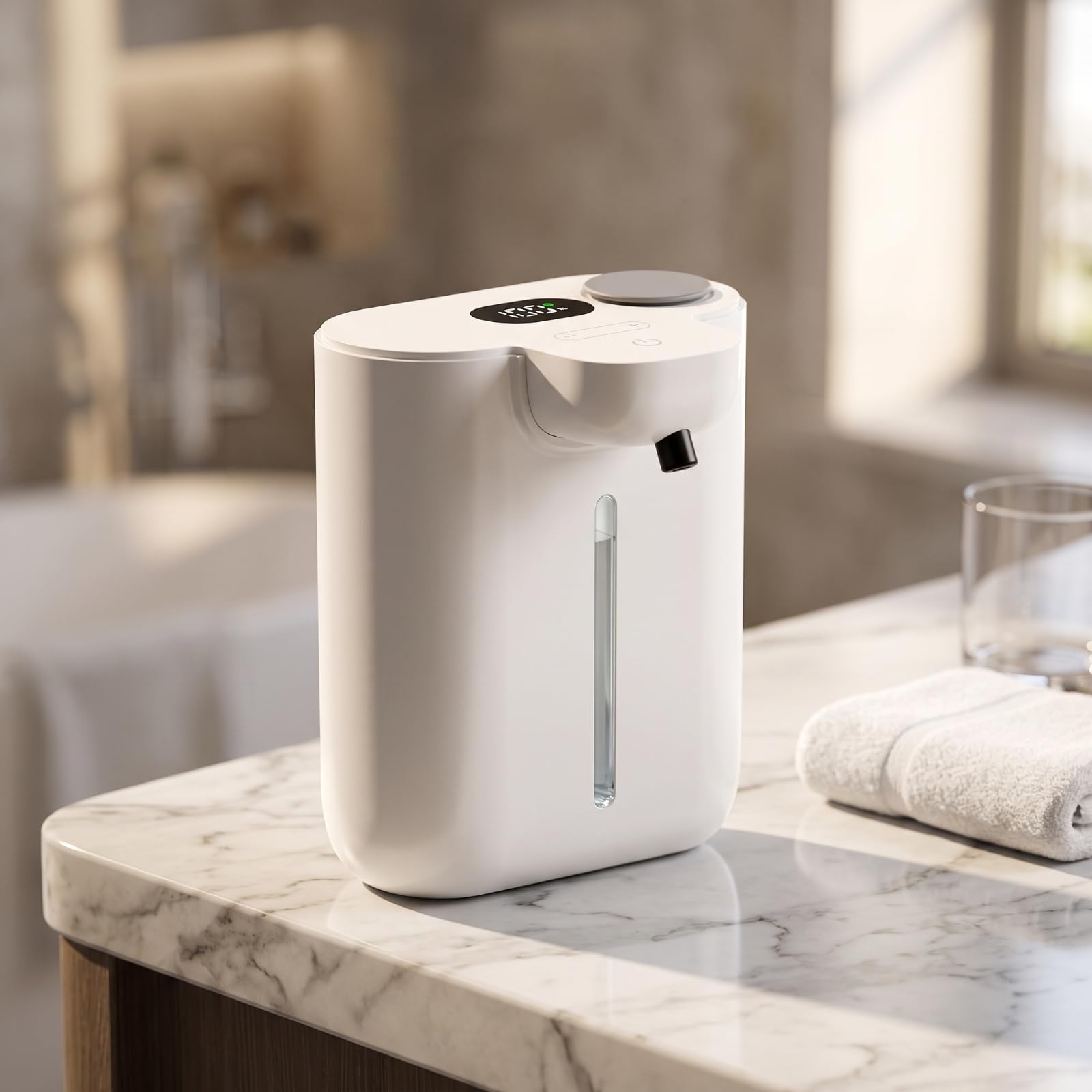 Dispensador Jabón con Pantalla LED, Líquido