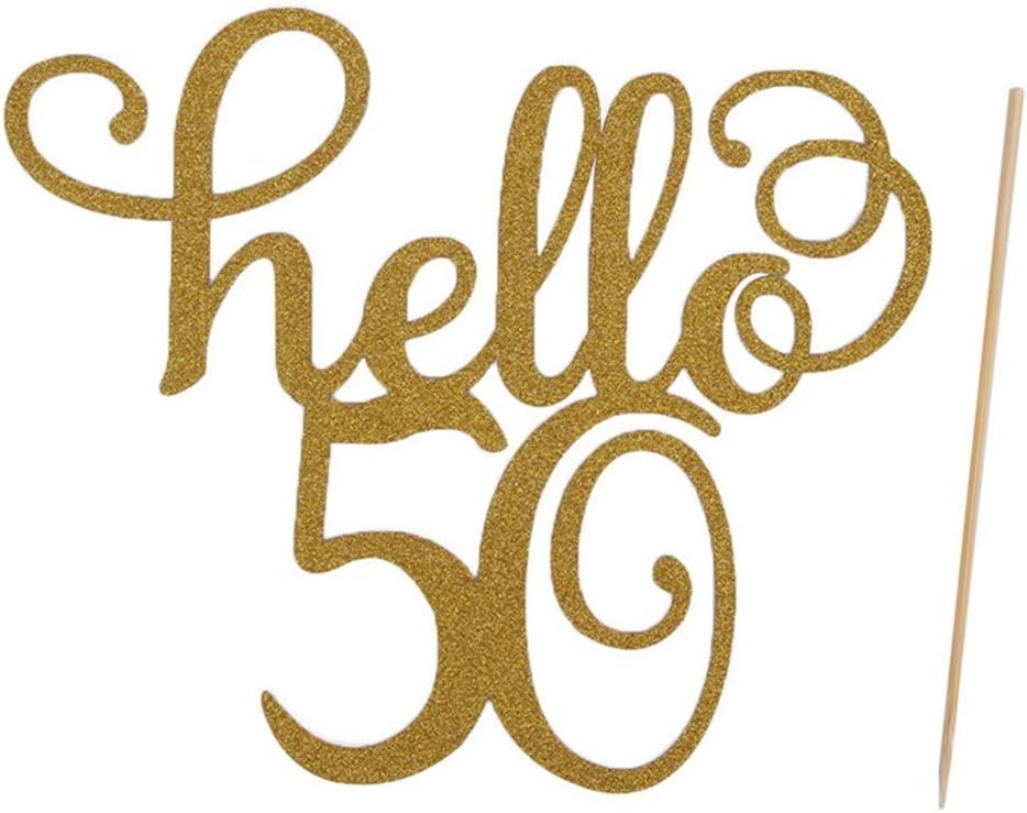 Jingchen Birthday Cake Topper, Double Sided Gold Glitter Cake Decoration, 21st, 30 st, 40 st, 50 st, 60 st Birthday Decorations