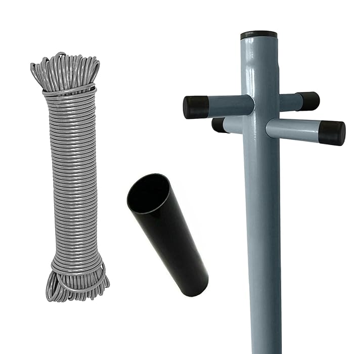 Buy FB FunkyBuys Heavy Duty Galvanised Washing Line Post Pole Clothes