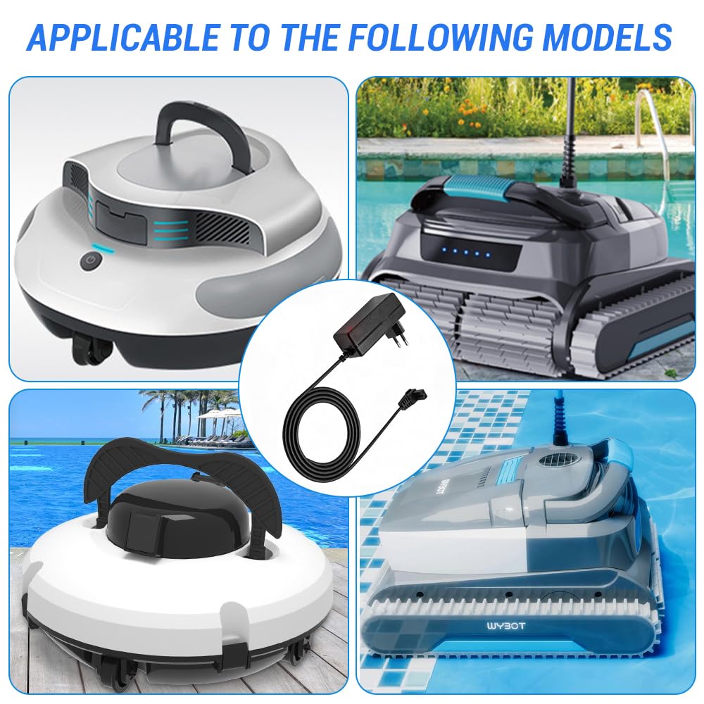 Cargador de 12.6V Compatible con Aiper Seagull SE 600, 1000, HJ1103J, HJ1102, 1500, AIPURY1500, P1111 Limpiador de Piscina Robótica Inalámbrica — view 6