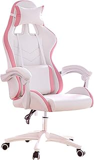 E-Sports Silla Pink Girl Student Home Reclining Cómodo Oficina Silla Silla Silla Ancla Live Student Game Silla de computadora White-B