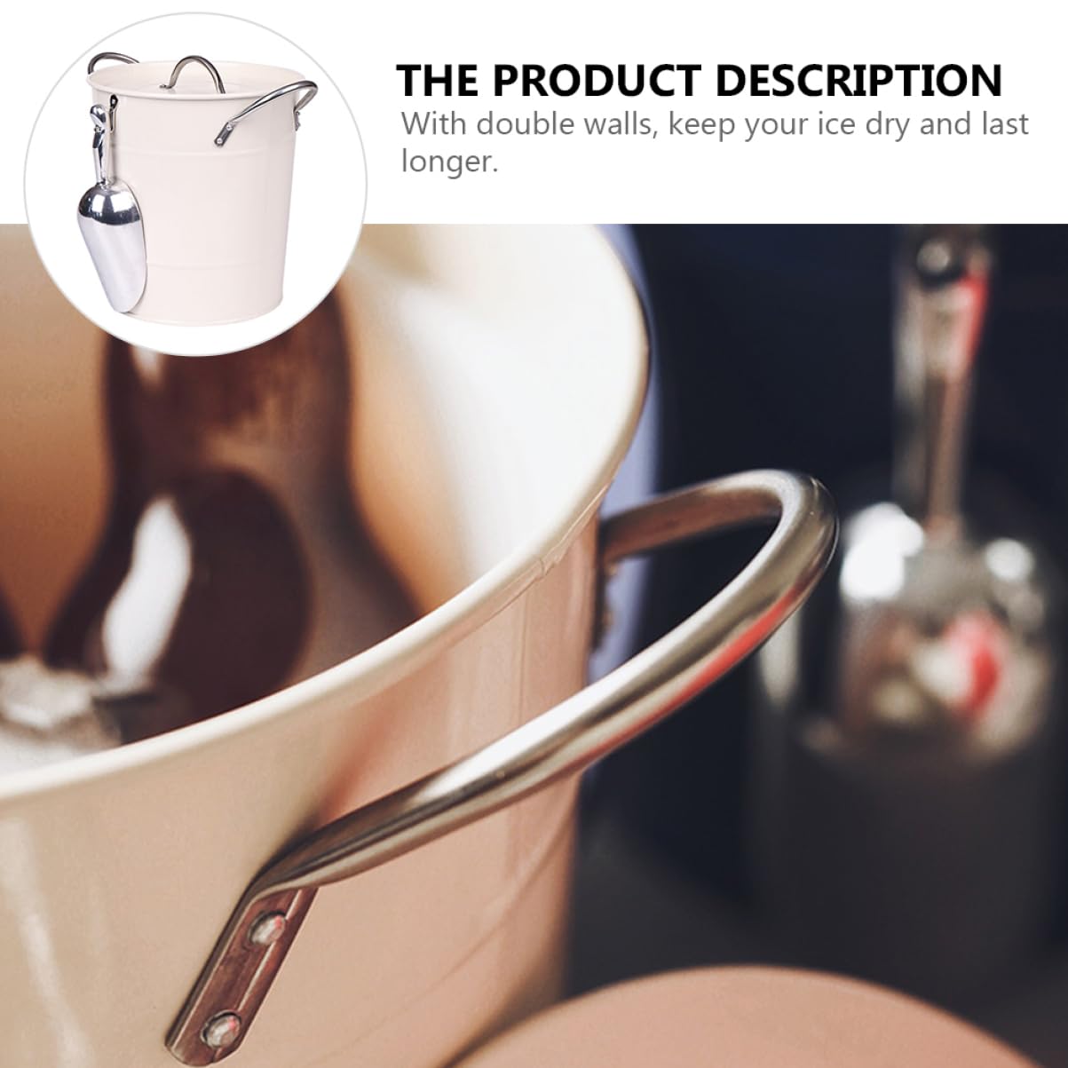 MAGICLULU Secchiello Ghiaccio Festa 4, 5l Ferro Bianco per Vino e Birra | Palette Inclusa, Uso Celebrazioni e Ogni Occasione, Raffredda Bottiglie Vino, Festival Birra Decor