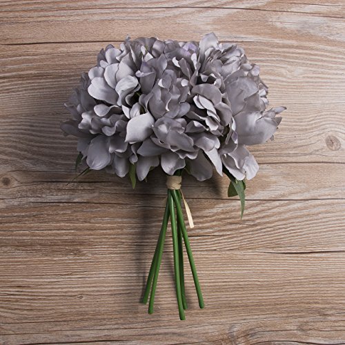 Artificial Fake Peony Silk Flower Bridal Hydrangea Home Wedding Garden Decor, (Grey) #TOP2