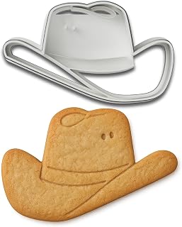 Cowboy Hat Cookie Cutter - 4.25x2.47 Inches, Western-Themed Baking Tool (Random Color)