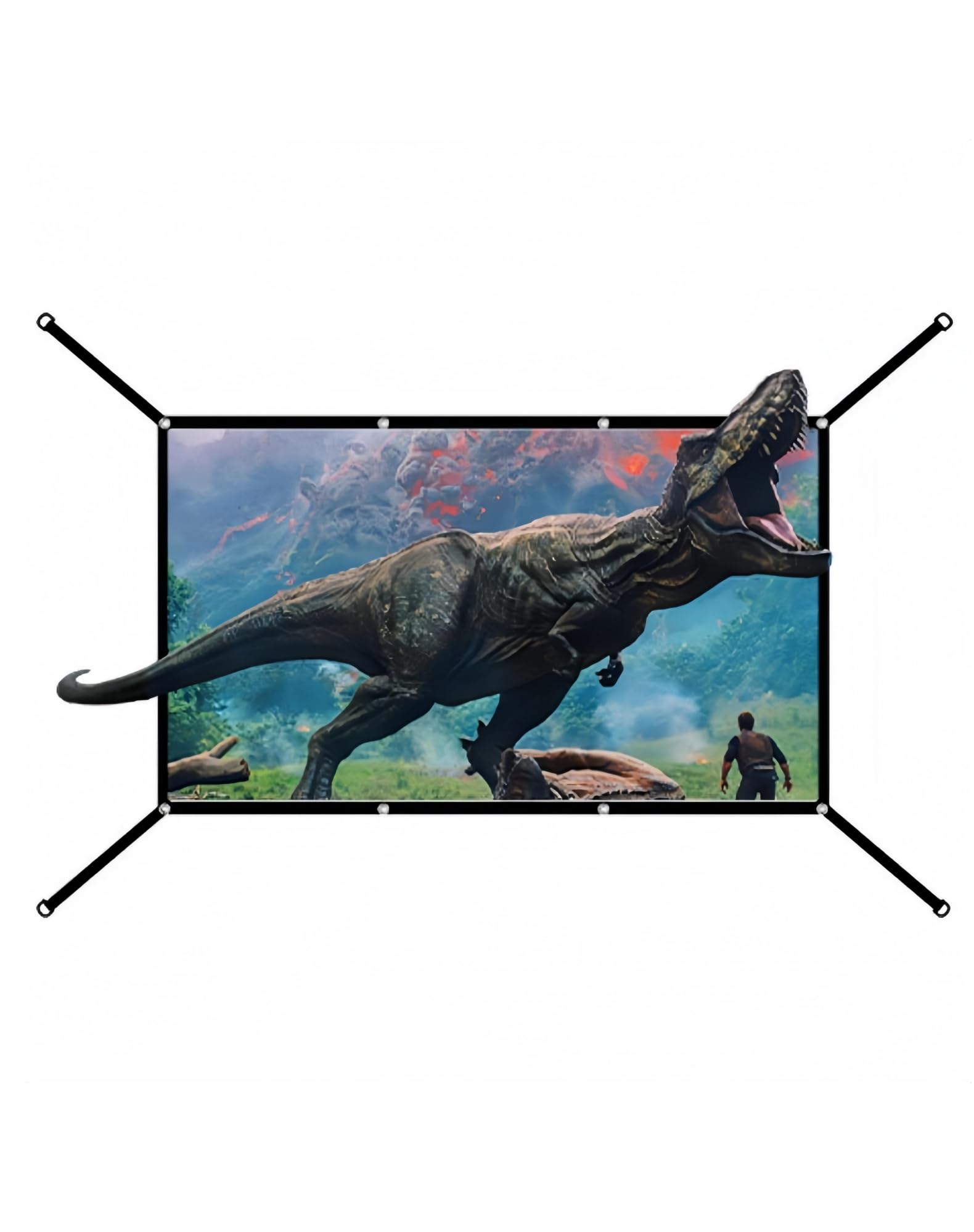 – 72 Inch Portable Projector Screen, 16:9 Double Sided Washable Outdoor Movies Screens for Camping Party, Home Theater,Office(With 4-Sided Pull Wires)