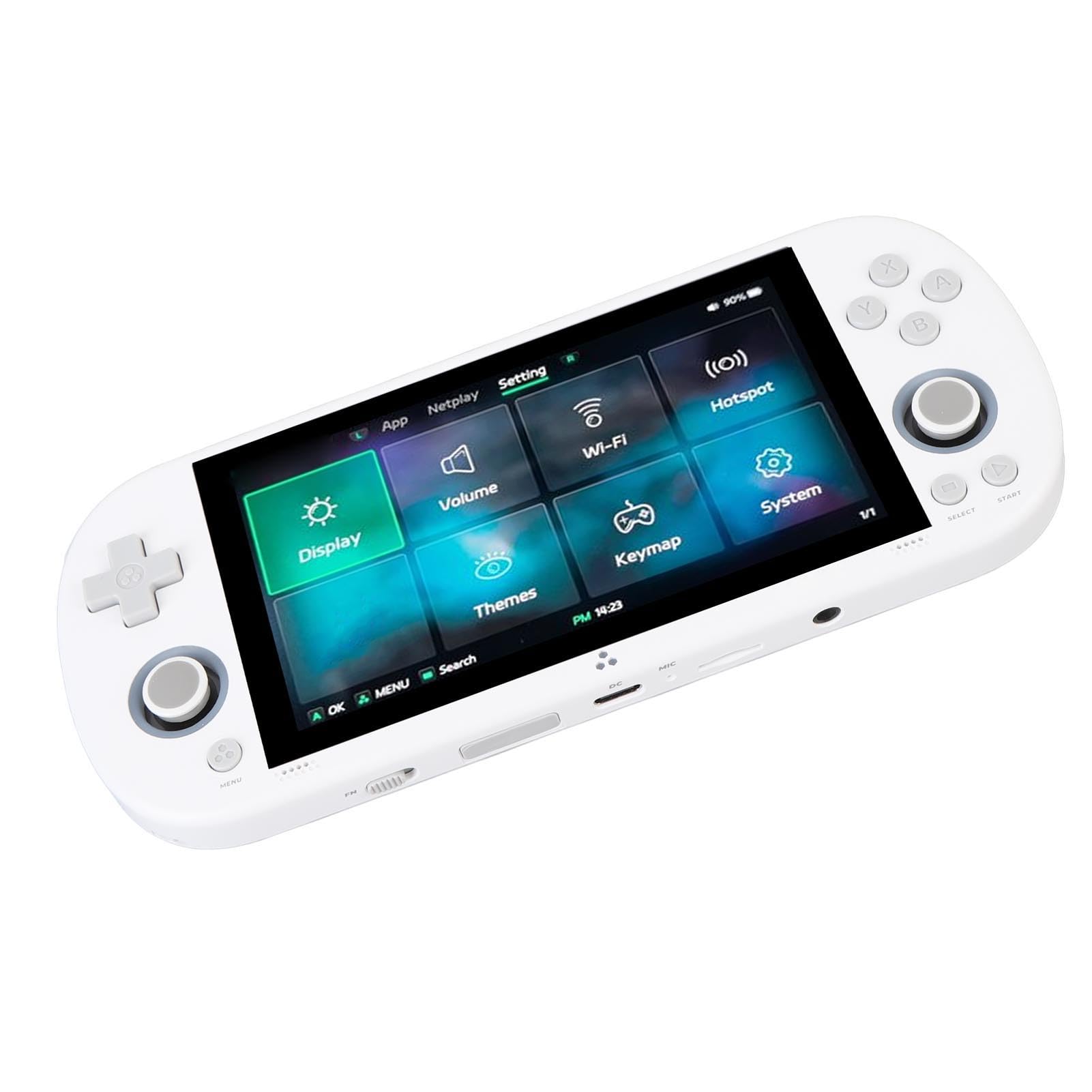ZASCHMOY Console per Videogiochi retrò Portatile - 64 GB, Schermo IPS da 4,96 Pollici, Supporta 28 Emulatori, Potente Chip da 1,8 GHz, Console per Videogiochi Portatile, Bianca (WHITE)