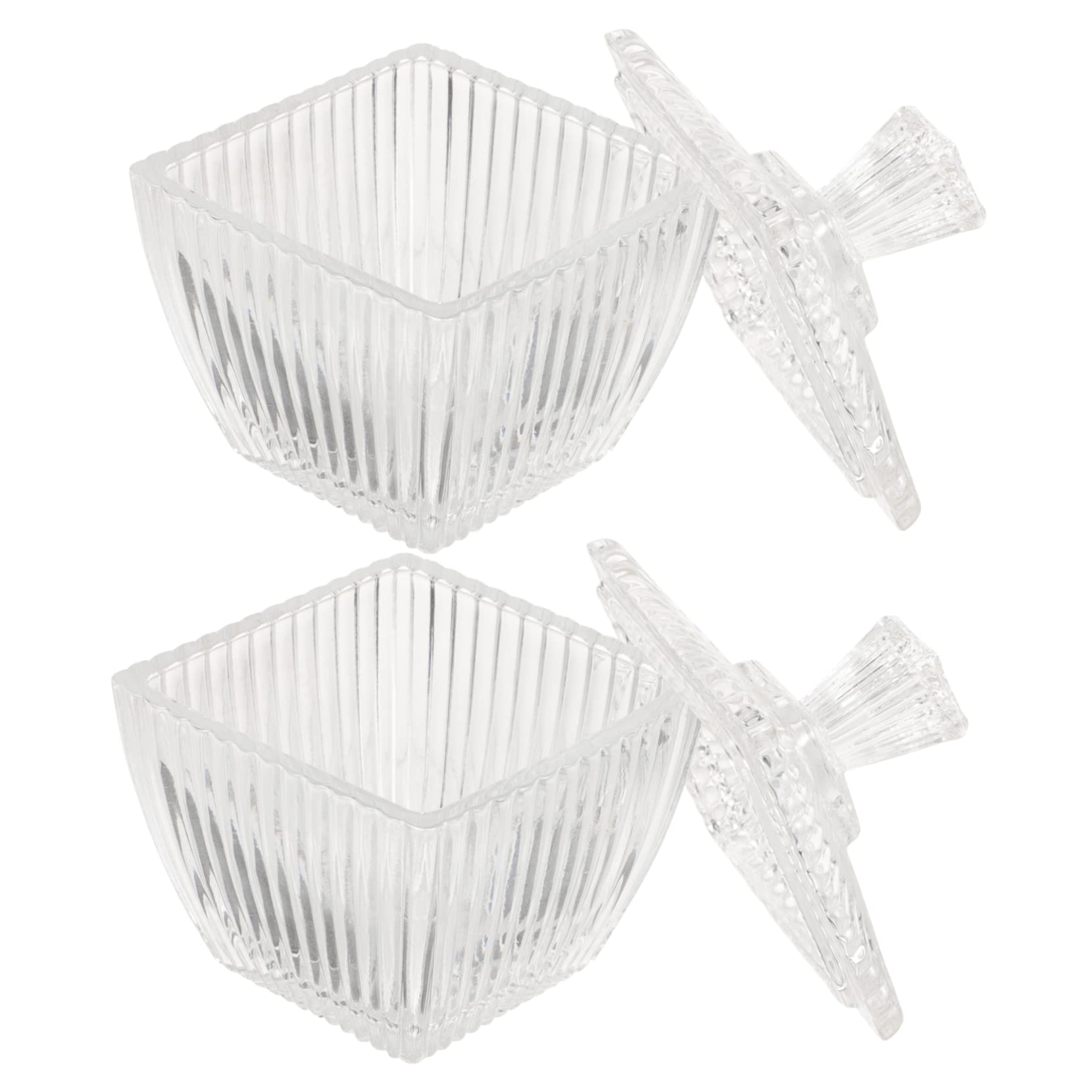 XYIANG 2pcs Candy jar Candy Buffet containers Decorative Cookies canisters Biscuit Sugar Bowl Coffee jar Tea jar Candy Bowls Decorative Glass Coffee Canister Office Coffee Sweet Seal