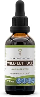Secrets of the Tribe Wild Lettuce Alcohol Tincture Extract, Wild Lettuce (Lactuca virosa) Dried Herb (2 fl oz)