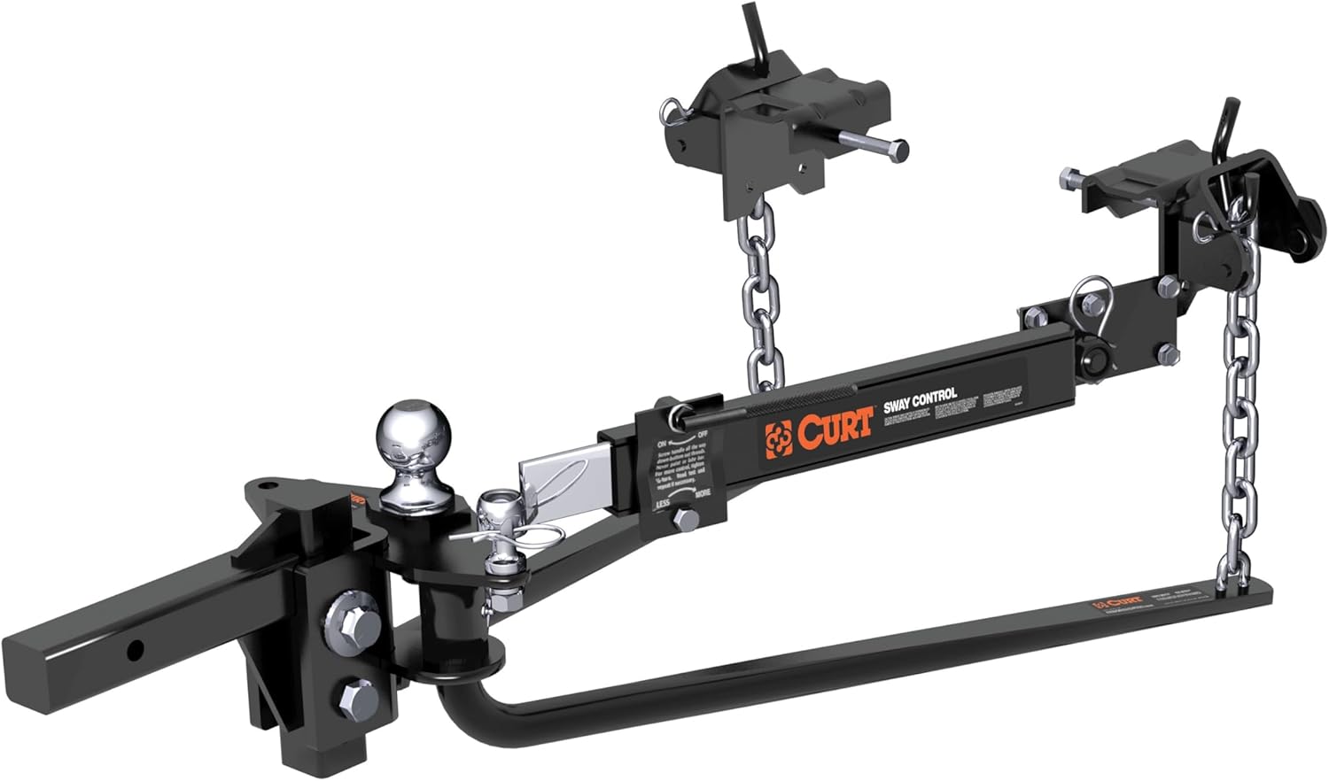 CURT 17063 Round Bar Weight Distribution Hitch with Integrated Lubrication an...
