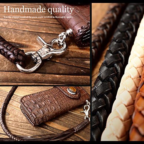 [デイズアート] ウォレットチェーン ベルトループ セット 本革 6本編み フラワーカービング サドルレザー ウォレットロープ コン