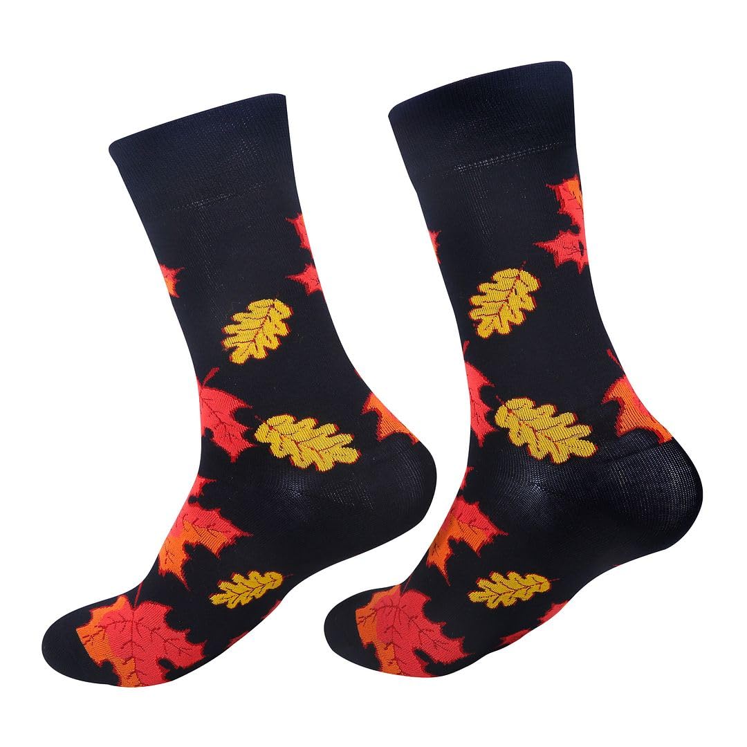 Eco Chic Womens Bamboo Socks Breathable Hot and Cold Weather UK 4-8 Single Pair (Leaves Black)