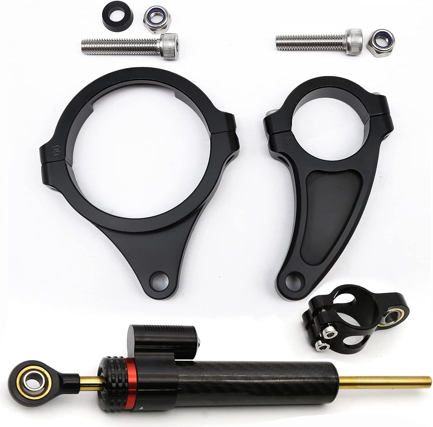 FXCNC Universal Directional Steering Damper compatible with Wolf King + GT PRO Scooter Dampers Stabilizer Buffer Mounting Bracket Kit Acessories