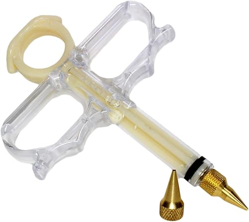 Jeringa inyectora de pegamento de precisión con 2 boquillas para uniones apretadas y duraderas, ideal para carpintería, automoción, juntas, grasa,