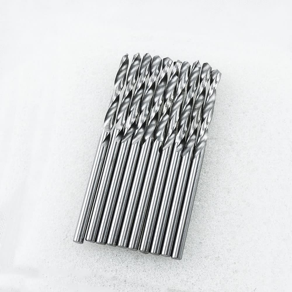 KLOT Industrial Grade 10pcs Solid Carbide Drill Bit 2.5mm 0. 0984" 2-Flute Straight Shank YG6X Tungsten