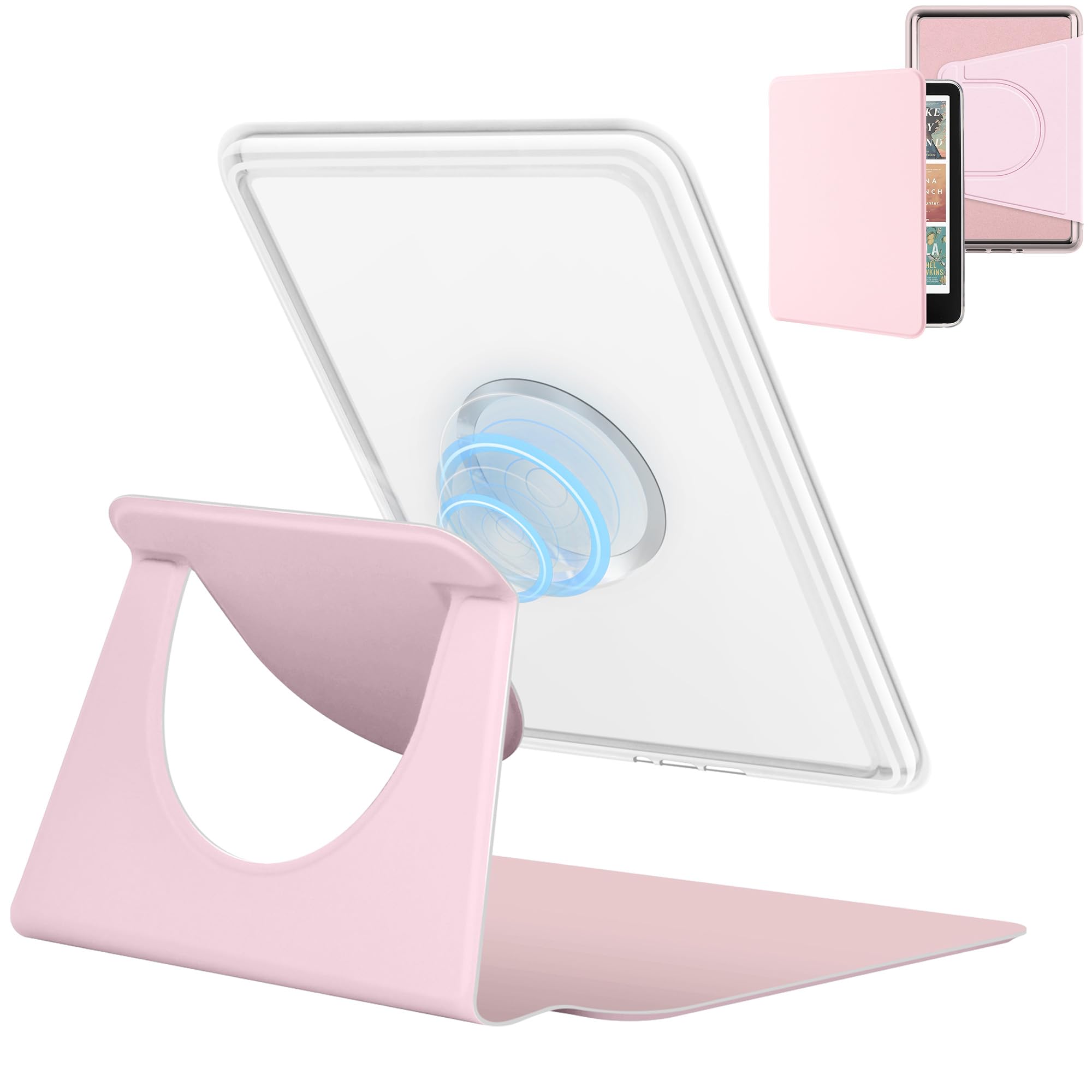 Custodia magnetica staccabile 2 in 1 per Kindle Paperwhite 12a generazione 2024 e Kindle Colorsoft Signature Edition, custodia sottile in PU con accensione e spegnimento automatico, rosa