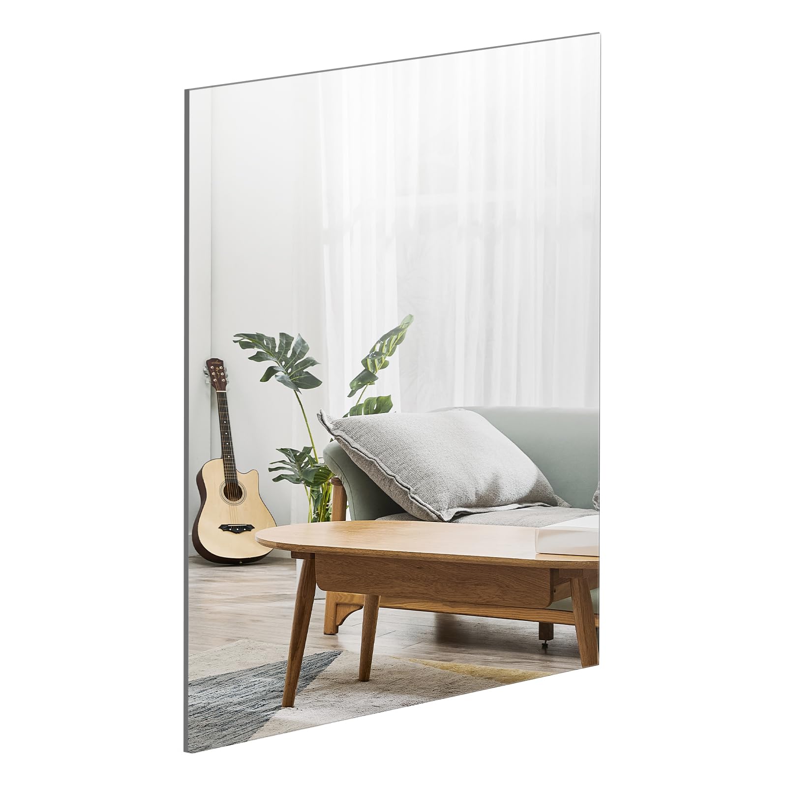 TSKDKIT Specchio da Parete Specchio in Vetro 30 x 21 cm Autoadesivo Specchi da Parete Decorativo HD Senza Cornice Grande per WC Degli ospiti, Bagno, Spogliatoio, Soggiorno