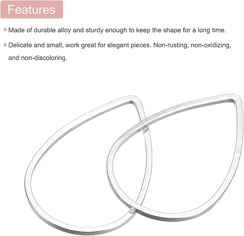 Miniatura 4 de MECCANIXITY Enlace de aro con cuentas de lágrima, bisel abierto hueco para la fabricación de joyas de aretes