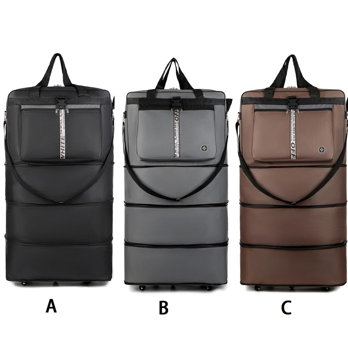 Borsa da viaggio espandibile Pack Smart con tecnologia a ruota girevole Valigia pieghevole Borsoni di grande capacità con ruote Valigie mobili