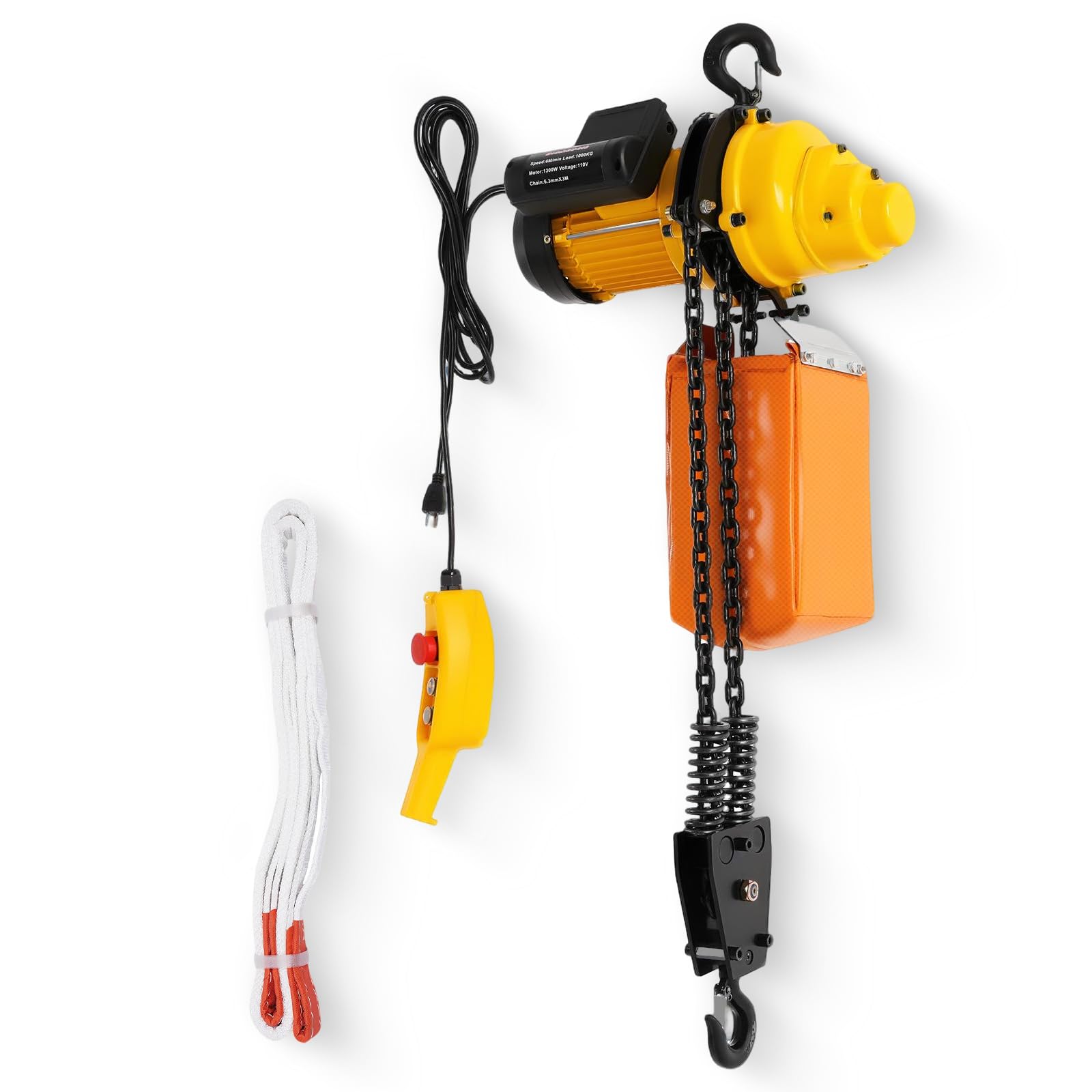 Electric Chain Hoist Electric Hoist w/ 10 ft Wired Remote Single Phase Overhead Crane Hoist 10 ft Lifting Height Double Chain Hoist with Two Manganese
