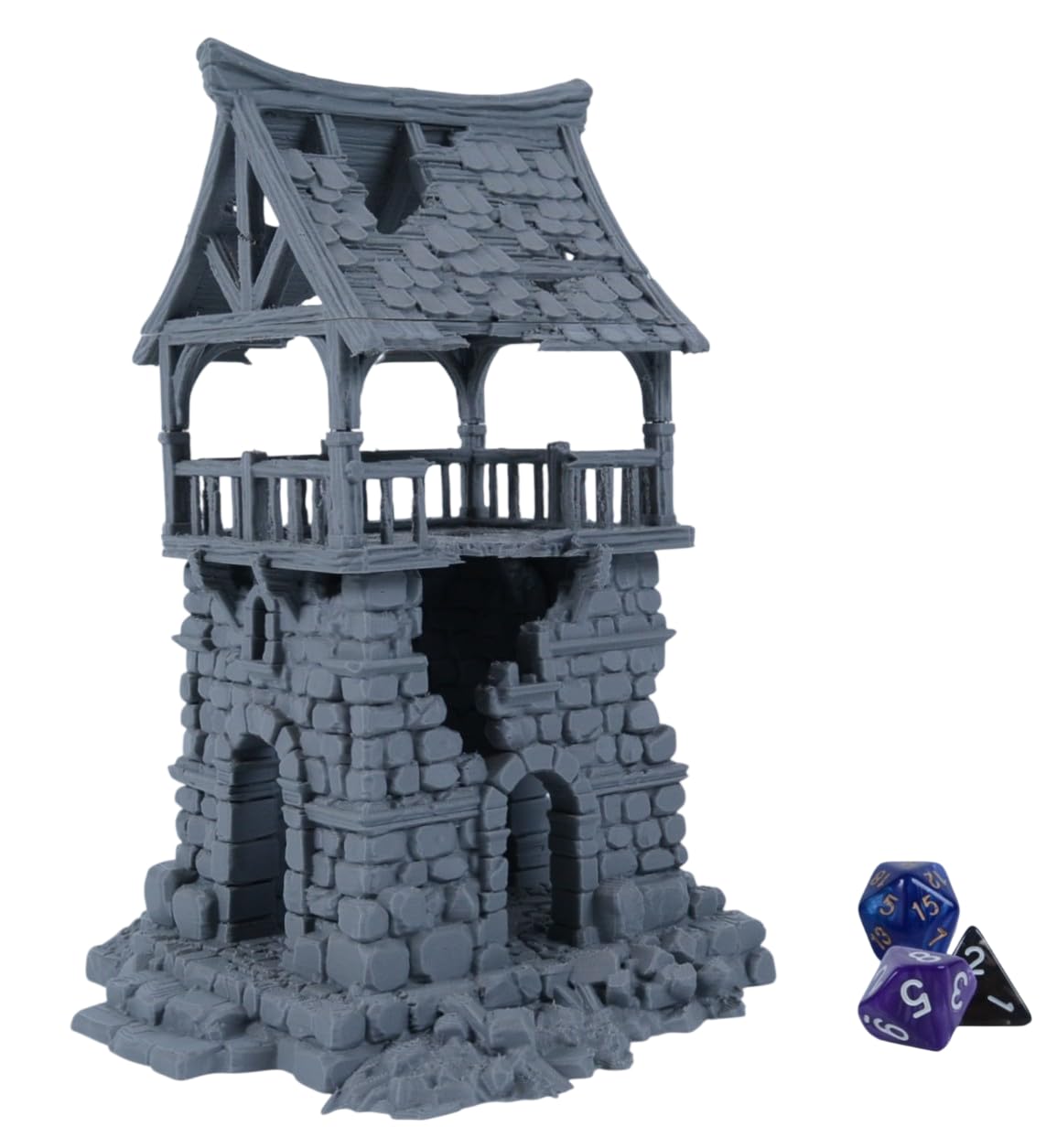 Torre di guardia rovinata – kit di rovine di pietra medievale grigia (fai da te) per dungeon e dragon, pathfinder e wargaming