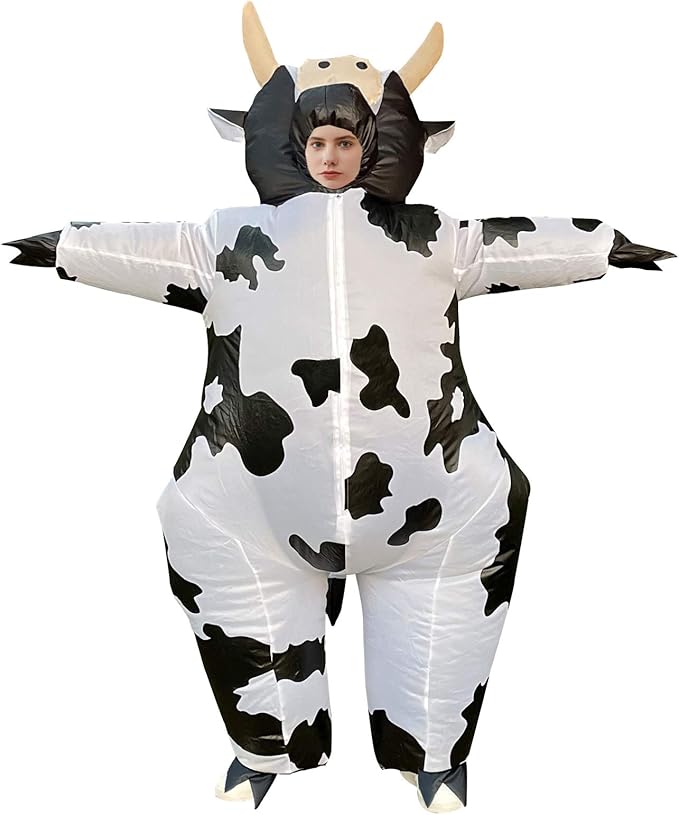 Inflatable Cow Costume Blow up Costume for Cosplay Party