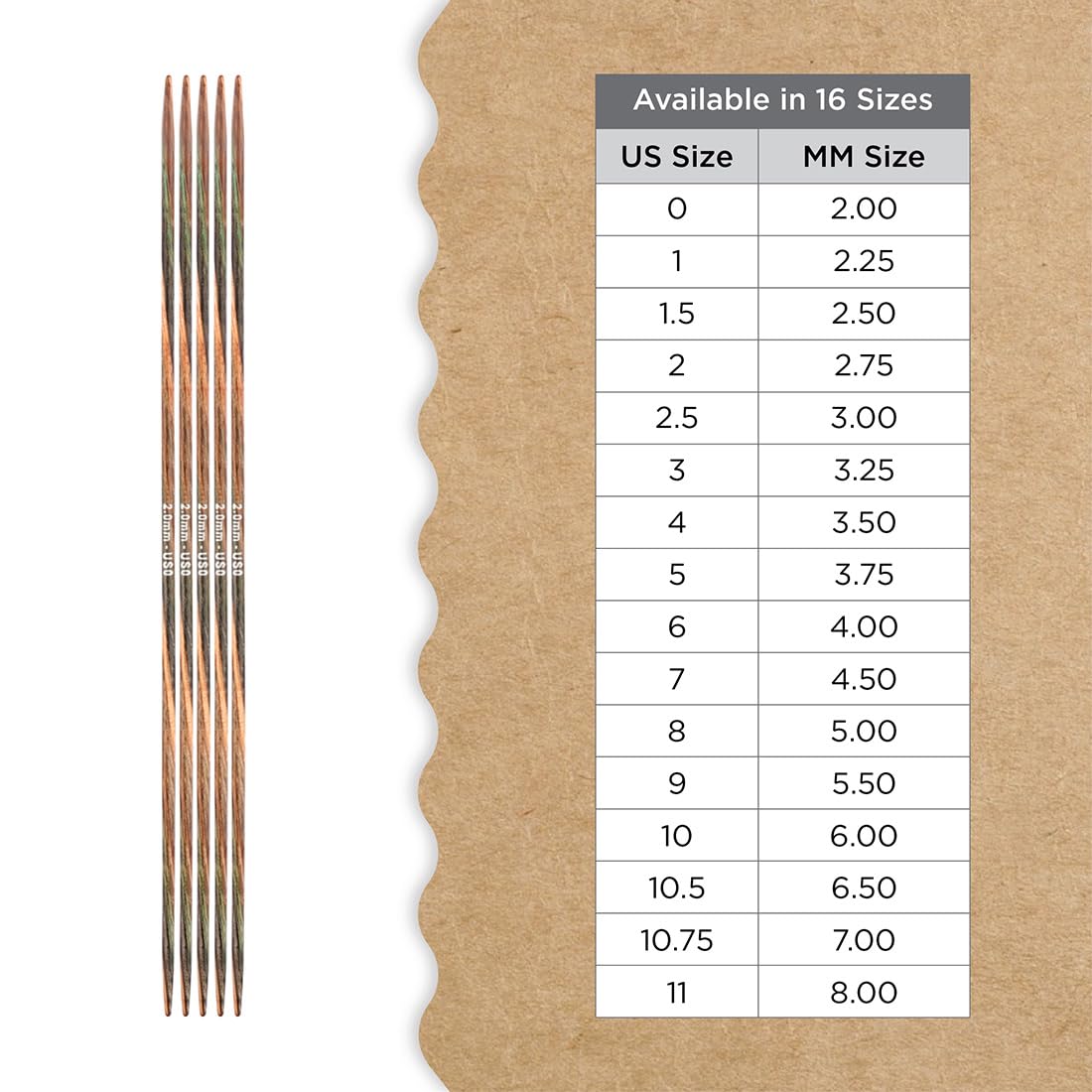 Knitter's Pride Terra Double-Pointed Needle 15 cm 2.00 mm - 1 piece, Green/Brown, 2.00mm - Image 4