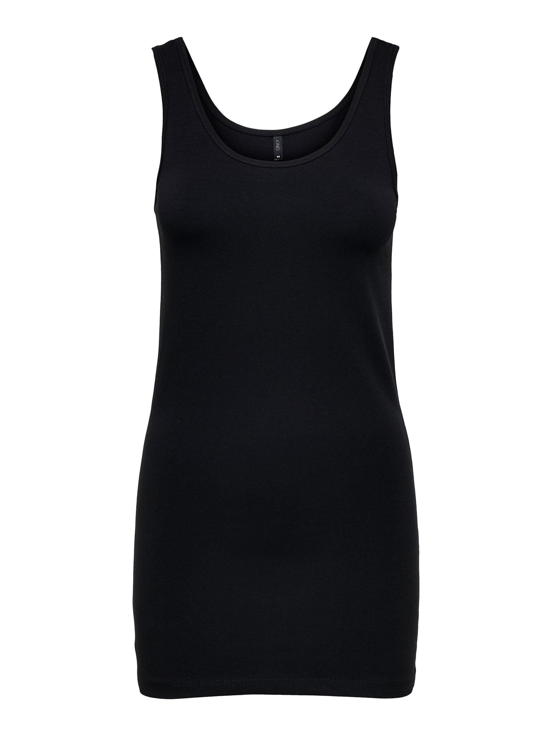 ONLY Women's Onllive Love Long Tank Top Noos Vest, Black (Black), Pack of 1 UK