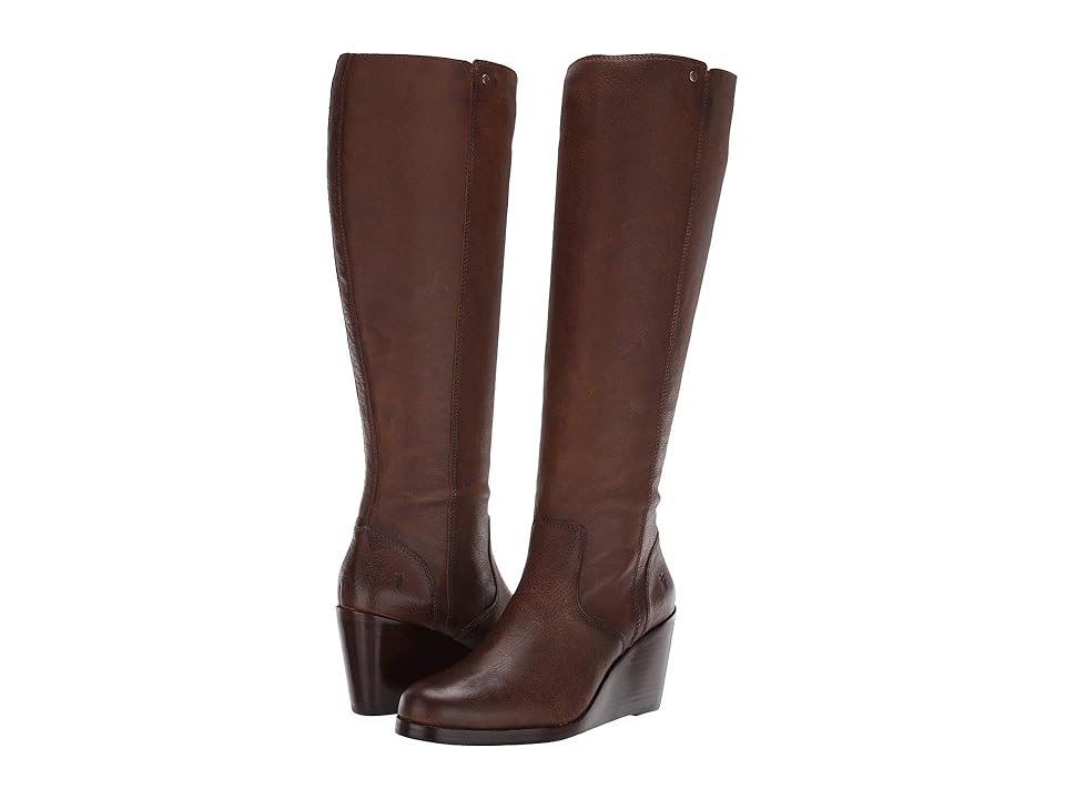 

Frye Emma Wedge Tall (Brown Smooth Pull-Up) Women's Boots
