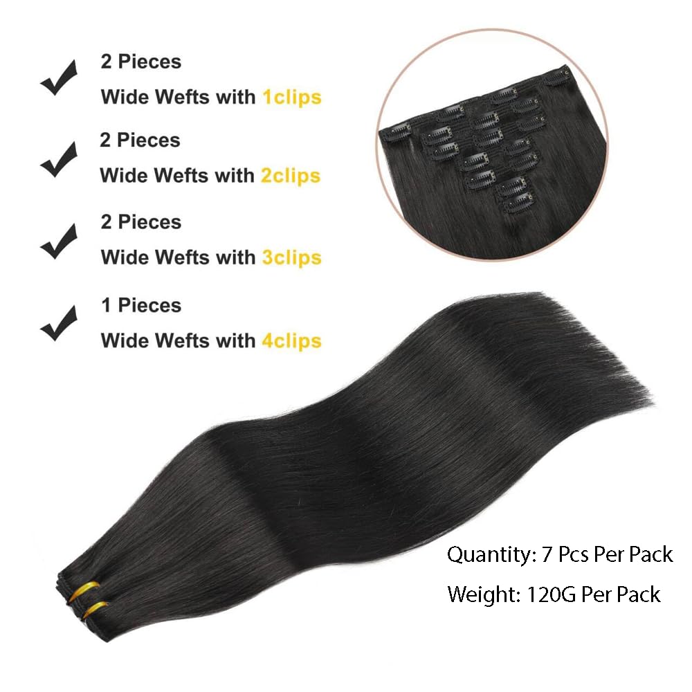 30 Zoll Clip in Extensions pravé vlasy Silky Straight Human Hair Extensions Clip in Invisible Hairpin #4 Chocolate Brown 7pz 76 cm 120g Unprocessed Remy Hair for Women