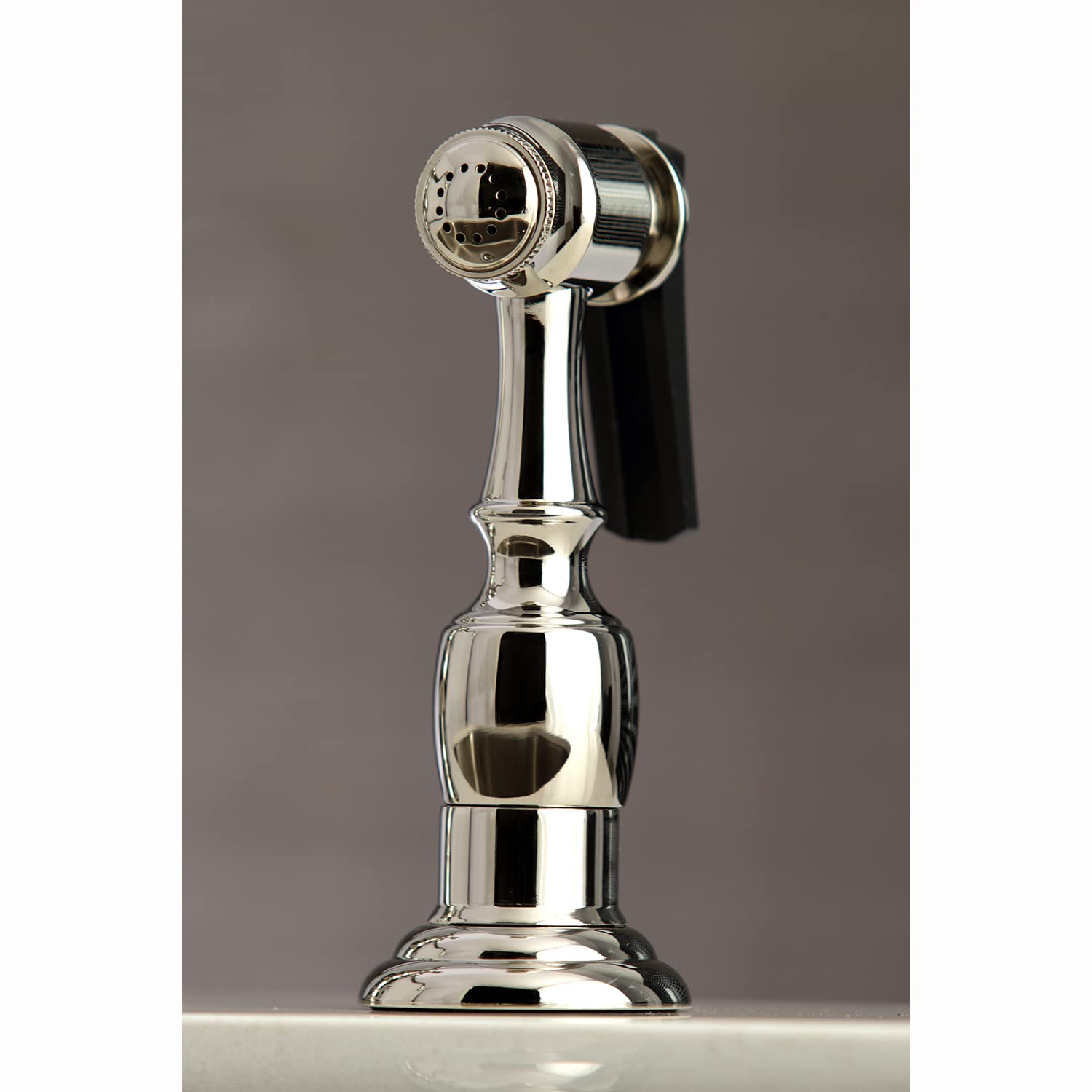 Kingston Brass KS7276PLBS Grifo de Cocina Puente de 8 Pulgadas con pulverizador, Níquel Pulido