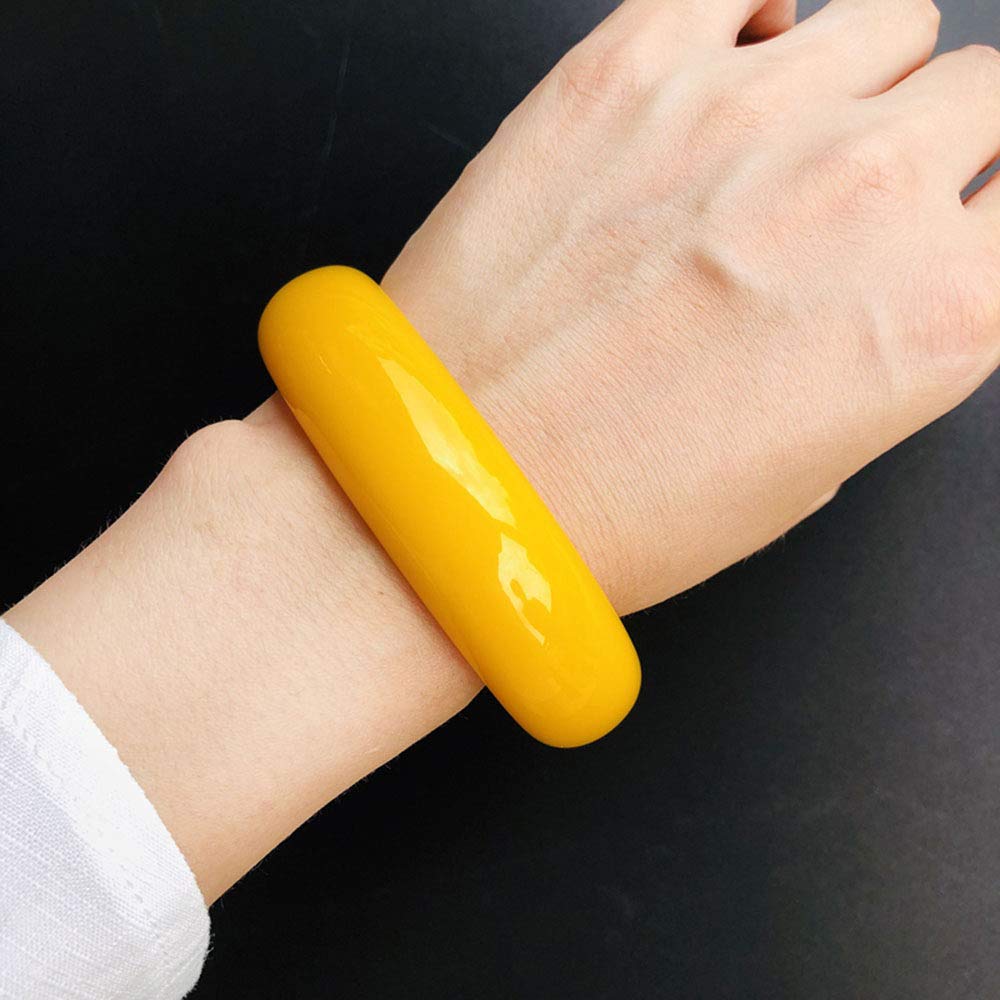 Bracciale di Giada per Donne, Braccialetto Cinese, Braccialetti di calceletti Spessi ampliati Naturali Bracciale Agata (60 mm)