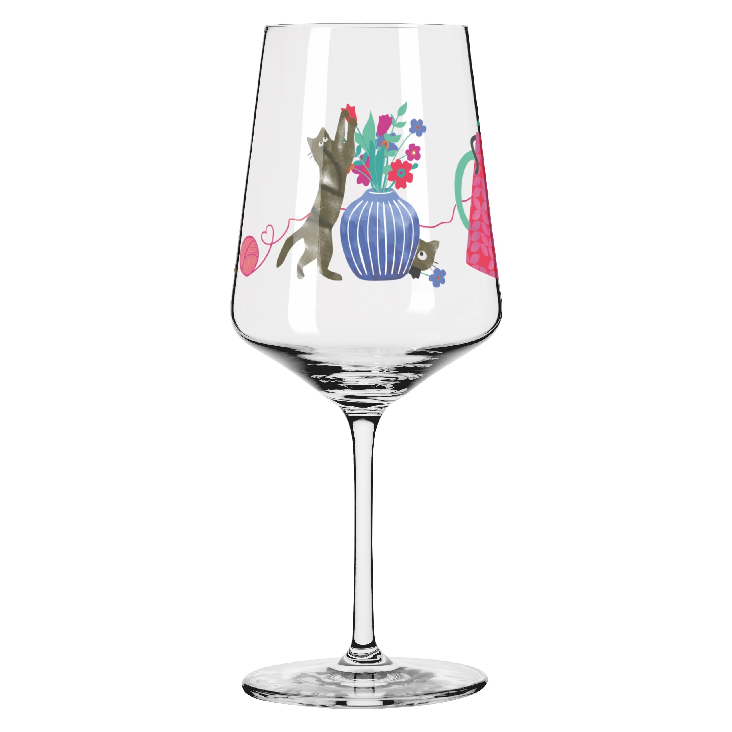 RITZENHOFF 8106001 Lot de 2 verres à cocktail 500 ml Série Animal heureux avec motif chat multicolore – Fabriqué en Allemagne