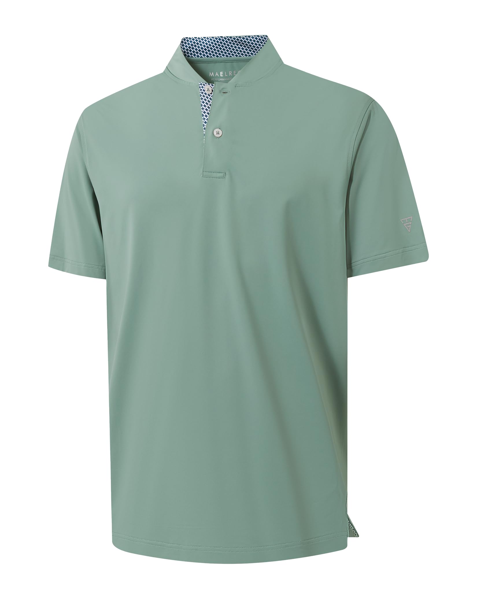 M MAELREG Mens Golf Shirts Collarless Performance Dry Fit Moisture Wicking Casual Solid Short Sleeve Henley Shirts for Men — view 8