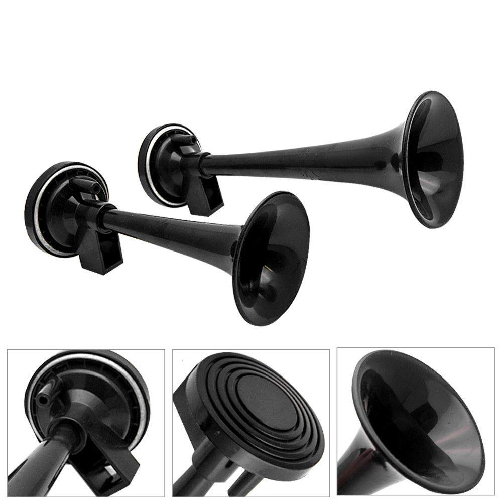 Riloer Dual Trumpet Air Hupe 12 V 178 dB Dual Tone Autohupe Kit Super lauter Zugsound Universelle elektrische Pumpe