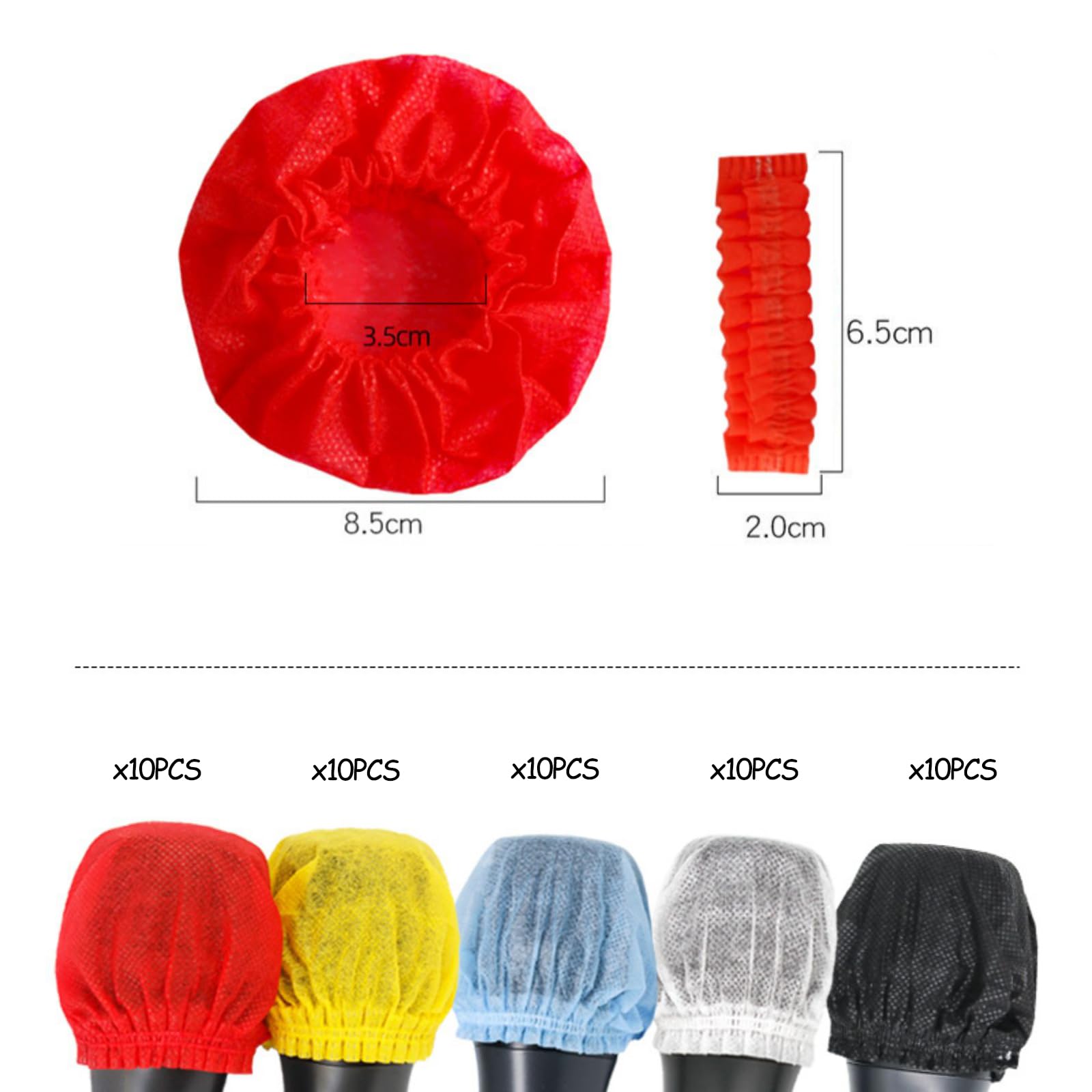 50 pièces couvertures de micro hygiéniques jetables non tissées antibactériennes pour la plupart des microphones portables, pour karaoké, concerts,(5 couleurs,10 de chaque couleur)