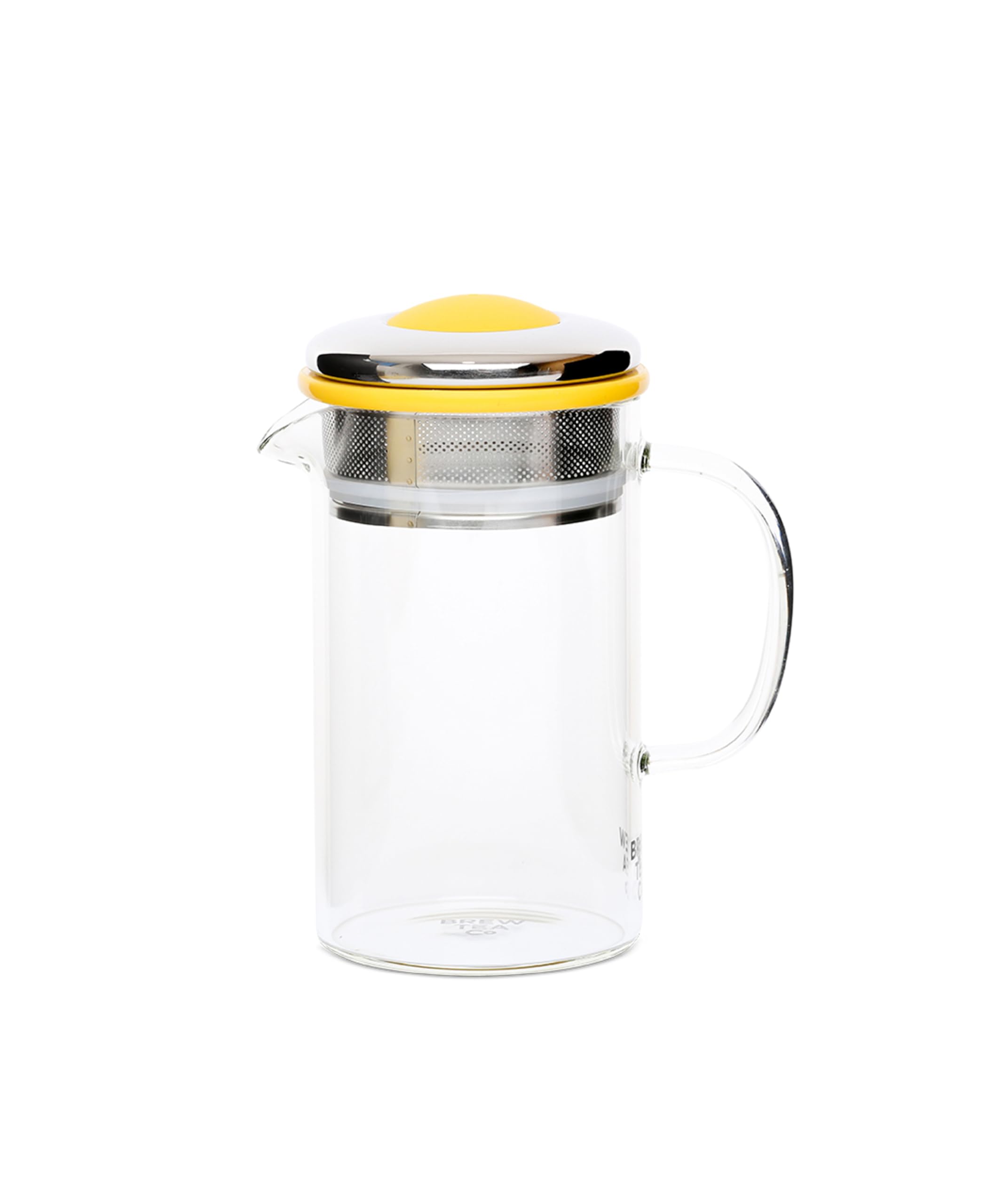 Brew Tea Company - Yellow Tea Pot - Glass Tea Pot for One - 400ml